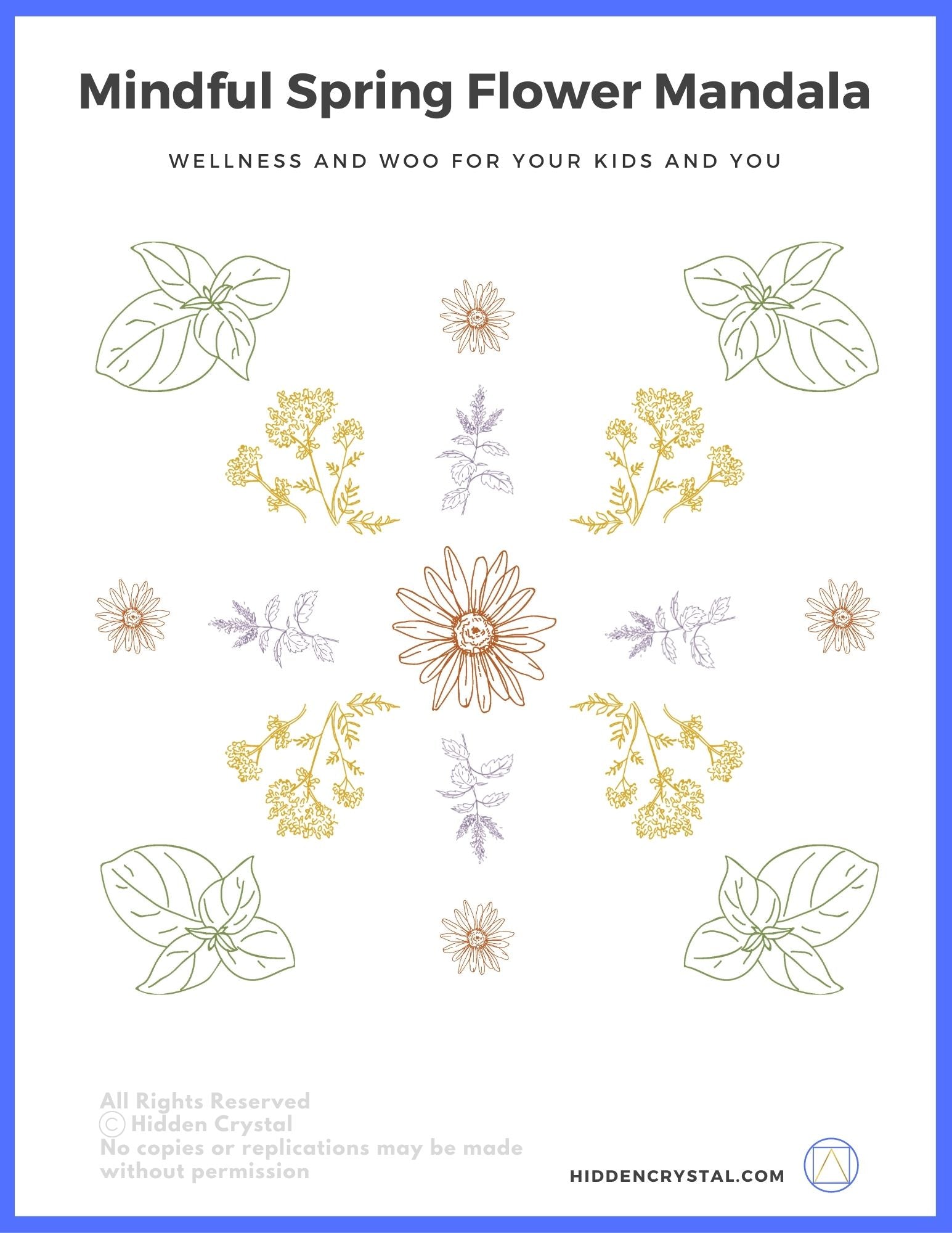 Spring Mindful Flower Mandala (Family Activity): Digital Download
