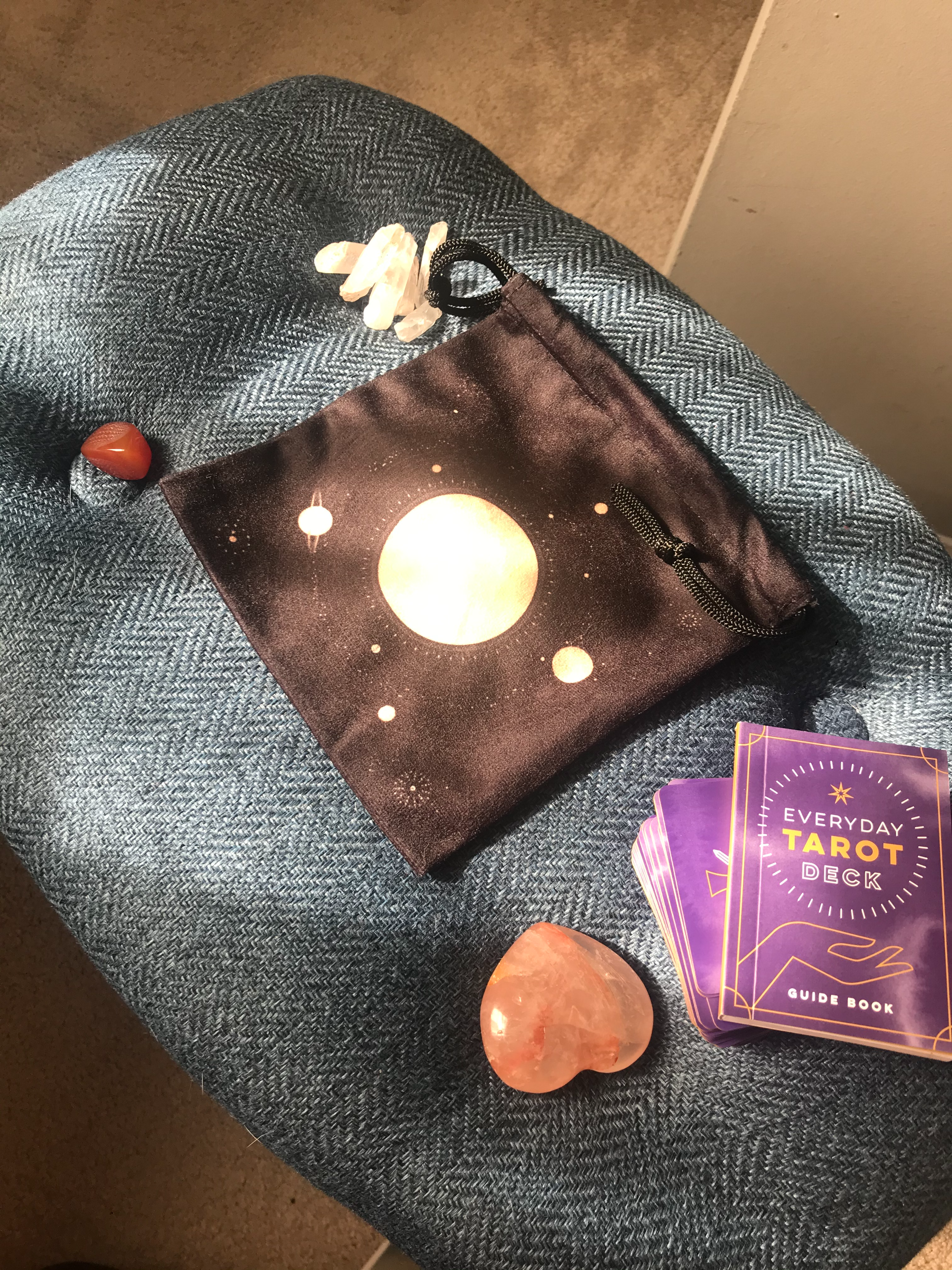 Velvet bag, SMALL: Planets and Solar System, Small 6 inches x 6.5 inches tall, Black Velvet