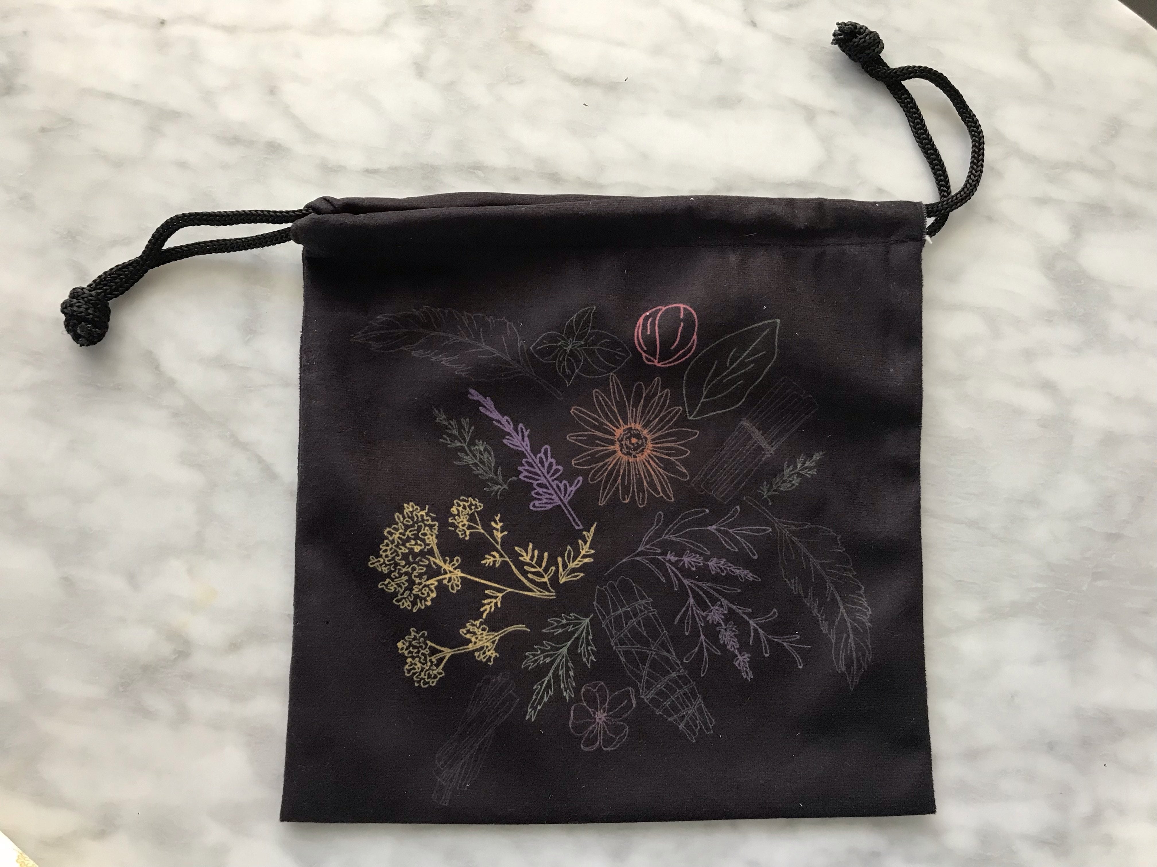 Velvet bag, LARGE: Kitchen Witch, large 9.5 inches x 9.5 inches